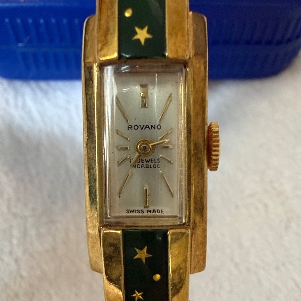 Rovano Gold Watch set in Green Starry Gold Bangle - Picture 2 of 13